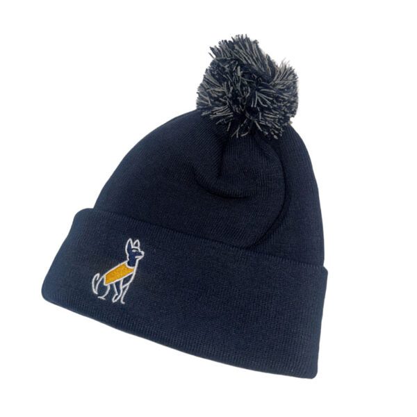 Lions Assistance Dogs navy beanie with pompom