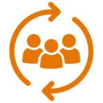 Collaboration logo in orange - Lions Assistance Dogs