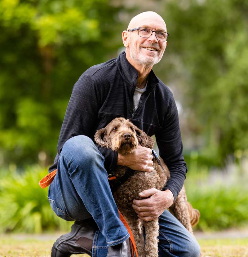 Chris and Lions Assistance Dog Chewy