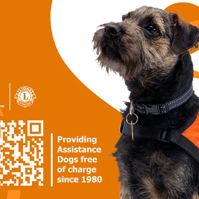 Lions Assistance Dogs - Resource orange tin label