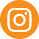 Instagram icon, orange and white, circular